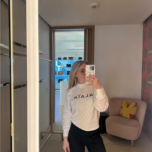 Alaia Ivory Logo Crewneck Tee